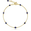 Bransoletka ze srebra pozłacana kamienie mini lapis lazuli naturalny