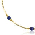 Bransoletka ze srebra pozłacana kamienie mini lapis lazuli naturalny