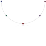 Naszyjnik choker ze srebra naturalne kamienie kolorowe
