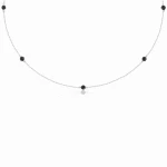Naszyjnik choker ze srebra naturalne kamienie spinel czarny