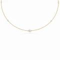 Naszyjnik choker ze srebra pozłacany perły naturalne
