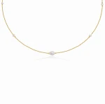 Naszyjnik choker ze srebra pozłacany perły naturalne