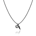 Naszyjnik ze stali czarny pióro kotwica symbol box 2,5 mm