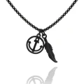 Naszyjnik ze stali czarny pióro kotwica symbol box 2,5 mm