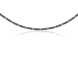 Naszyjnik choker ze stali szlachetnej czarny figaro