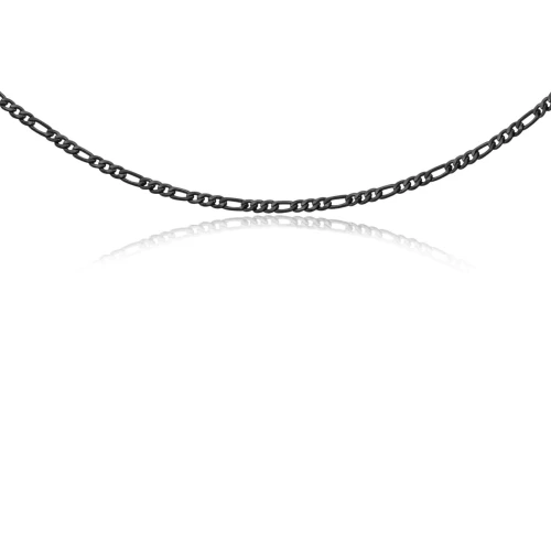 Naszyjnik choker ze stali szlachetnej czarny figaro