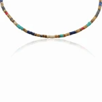 Naszyjnik z drewna kokosu kamienie howlit turkusowy jaspis hematyt