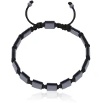 Bransoletka shamballa grafitowy hematyt naturalny czarny sznurek