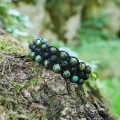 Bransoletka shamballa potrójna turkus afrykański lawa kamienie naturalne