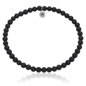 Bransoletka z kamieni classic onyks czarny matowy naturalny