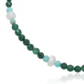 Bransoletka z kamieni mini 2mm jadeit zielony turkus perły stal szlachetna