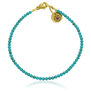 Bransoletka z kamieni mini 2mm turkus naturalny stal szlachetna