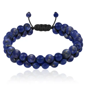 Bransoletka z kamieni podwójna lapis lazuli naturalny niebieski