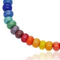 Bransoletka z koralików szklanych dużych kolorowa gradient stal szlachetna