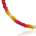 Bransoletka z koralików szklanych gradient czerwona żółta stal szlachetna