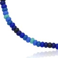 Bransoletka z koralików szklanych niebieska gradient stal szlachetna złota