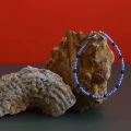 Bransoletka z koralików szklanych niebieska lapis lazuli stal szlachetna