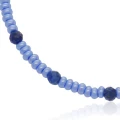 Bransoletka z koralików szklanych niebieska lapis lazuli stal szlachetna