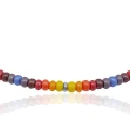 Naszyjnik z korali szklanych dużych kolorowy choker stal szlachetna