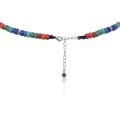 Naszyjnik z korali szklanych dużych kolorowy stal szlachetna choker