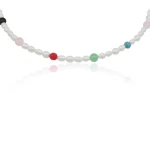 Naszyjnik z pereł choker kamienie kwarc koral opal apatyt amazonit