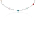 Naszyjnik z perełek choker kamienie naturalne apatyt opal koral amazonit kwarc jaspis