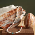 Naszyjnik z perełek choker kamienie naturalne apatyt opal koral amazonit kwarc jaspis