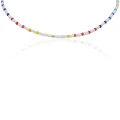 Naszyjnik z perełek naturalnych choker koraliki szklane kolorowe srebro pozłacane