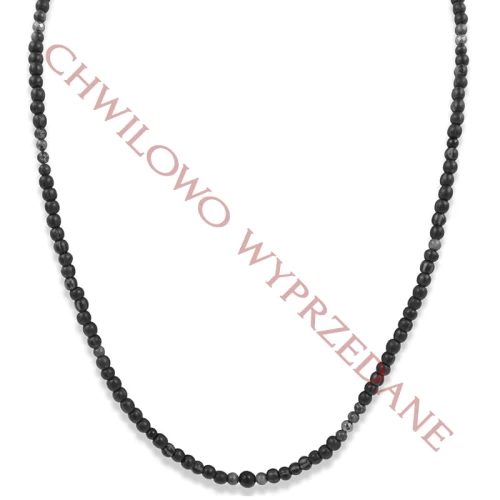 Naszyjnik z drewna palmowego kamienie onyks jaspis hematyt