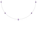 Naszyjnik choker damski ze srebra naturalne kamienie ametyst fioletowy