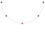 Naszyjnik choker damski ze srebra naturalne kamienie granat