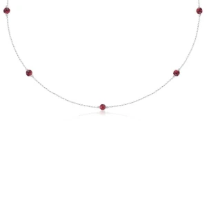 Naszyjnik choker damski ze srebra naturalne kamienie granat