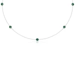 Naszyjnik choker damski ze srebra naturalne kamienie jadeit szmaragdowy