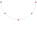 Naszyjnik choker damski ze srebra naturalne kamienie koral czerwony