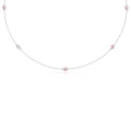Naszyjnik choker damski ze srebra naturalne kamienie kwarc różowy