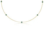 Naszyjnik damski choker srebro pozłacane jadeit szmaragdowy