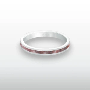 Pierścionek INLAY slim inkrustowany kamień granat naturalny srebro unisex
