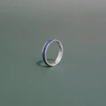 Pierścionek INLAY mid inkrustowany kamień lapis lazuli niebieski naturalny srebro unisex