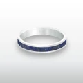 Pierścionek INLAY mid inkrustowany kamień lapis lazuli niebieski naturalny srebro unisex