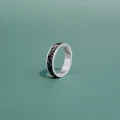 Pierścionek INLAY deep space inkrustowany kamień onyks obsydian opal lapis srebro unisex