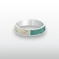 Pierścionek INLAY double inkrustowany kamień turkus opal etiopski srebro unisex