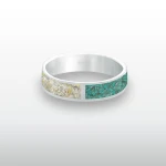 Pierścionek INLAY double inkrustowany kamień turkus opal etiopski srebro unisex