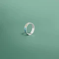 Pierścionek INLAY double inkrustowany kamień turkus opal etiopski srebro unisex