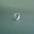 Pierścionek INLAY double link inkrustowany kamień czarny onyks lapis lazuli srebro unisex