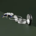 Pierścionek INLAY deep space inkrustowany kamień onyks obsydian opal lapis srebro unisex