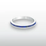 Pierścionek INLAY slim inkrustowany kamień niebieski lapis lazuli naturalny srebro unisex