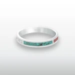 Pierścionek INLAY quatro inkrustowany kamień turkus jadeit czerwony lapis lazuli masa perłowa srebro unisex