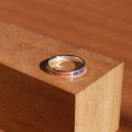 Pierścionek INLAY quatro inkrustowany kamień turkus jadeit czerwony lapis lazuli masa perłowa srebro unisex