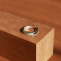 Pierścionek INLAY double inkrustowany kamień czarny onyks turkus srebro unisex