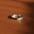 Pierścionek INLAY double inkrustowany kamień czarny onyks turkus srebro unisex